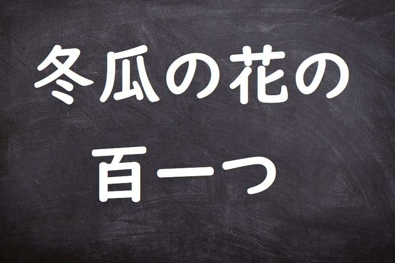 冬瓜の花の百一つ とうがんのはなのひゃくひとつ ことわざ 格言 故事一覧