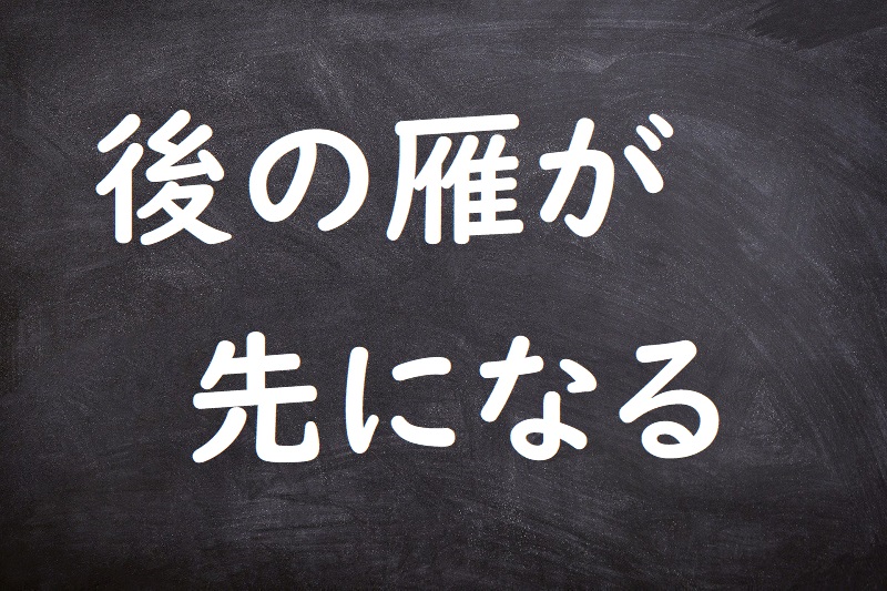 後の雁が先になる（あとのがんがさきになる）