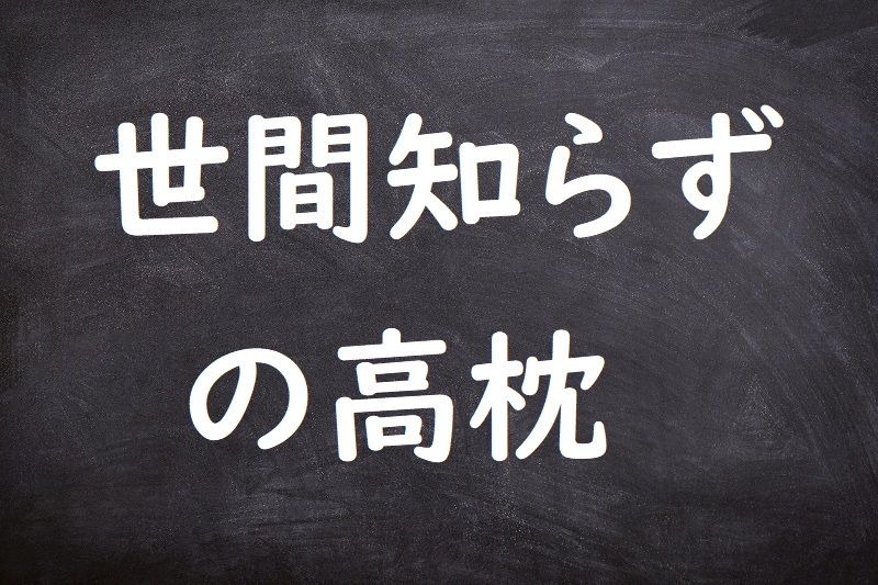 世間知らずの高枕（せけんしらずのたかまくら）