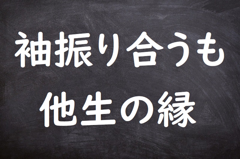 袖振り合うも他生の縁（そでふりあうもたしょうのえん）