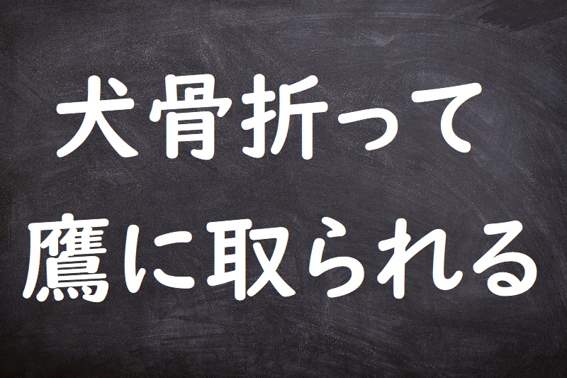 犬骨折って鷹に取られる（いぬほねおってたかにとられる）