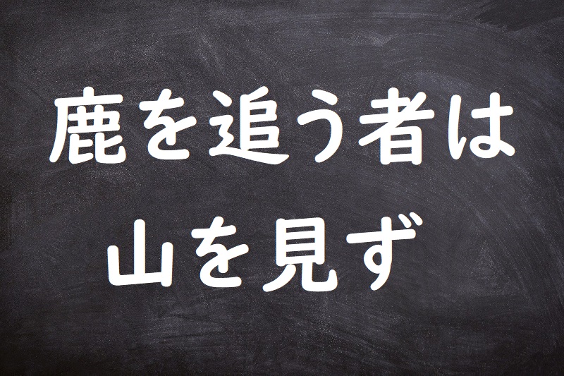 鹿を追う者は山を見ず（しかをおうものはやまをみず）