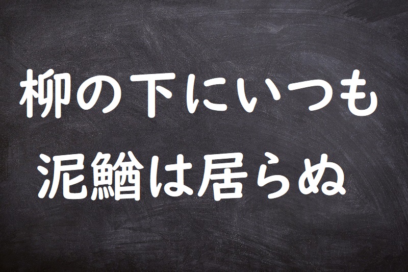 柳の下にいつも泥鰌は居らぬ（やなぎのしたにいつもどじょうはおらぬ）