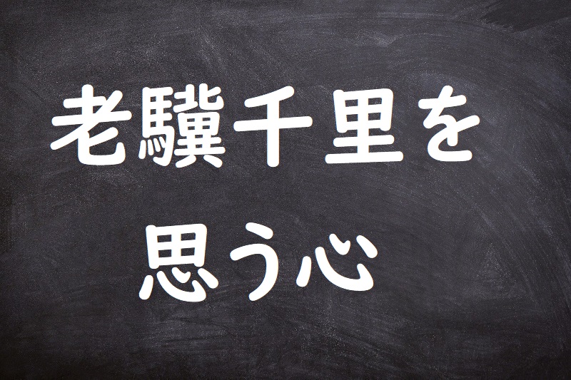 老驥千里を思う心（ろうきせんりをおもうこころ）