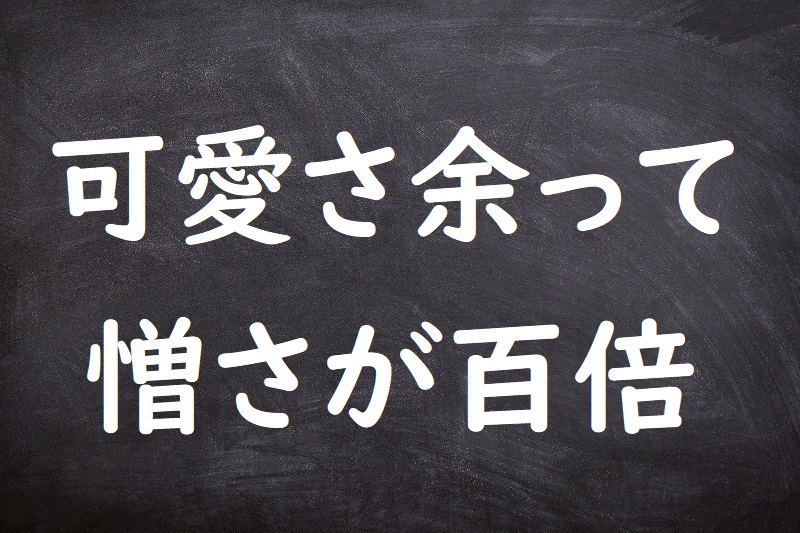 可愛さ余って憎さが百倍（かわいさあまってにくさがひゃくばい）