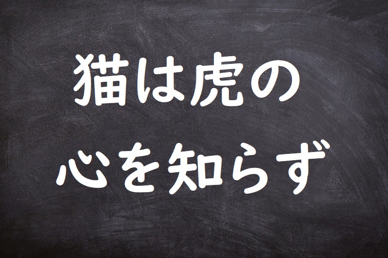 猫は虎の心を知らず（ねこはとらのこころをしらず）