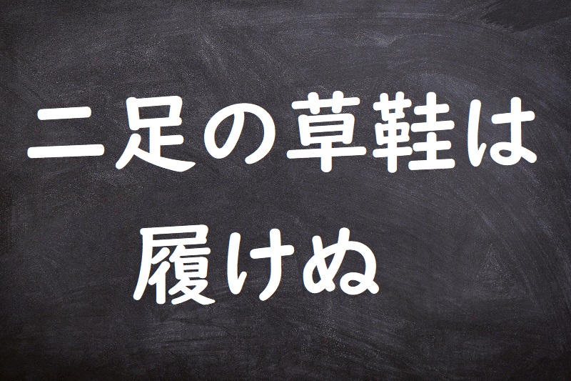 二足の草鞋は履けぬ（にそくのわらじははけぬ）