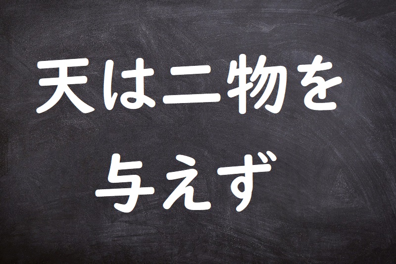 天は二物を与えず（てんはにぶつをあたえず）