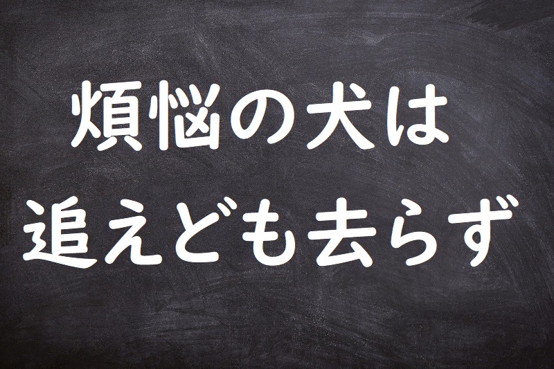 煩悩の犬は追えども去らず（ぼんのうのいぬはおえどもさらず）