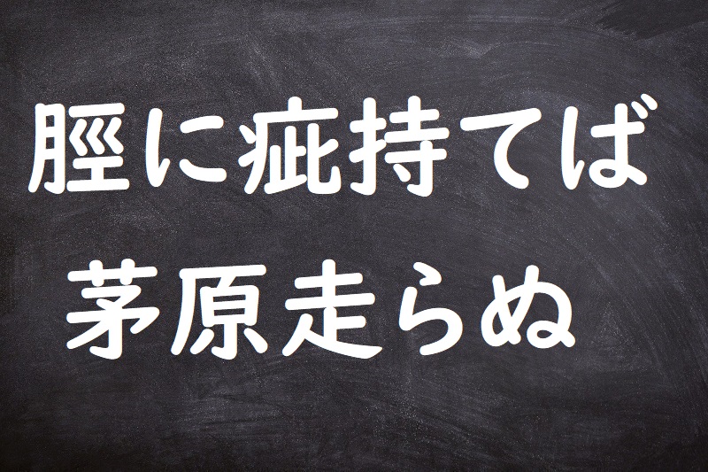 脛に疵持てば茅原走らぬ（すねにきずもてばかやはらはしらぬ）