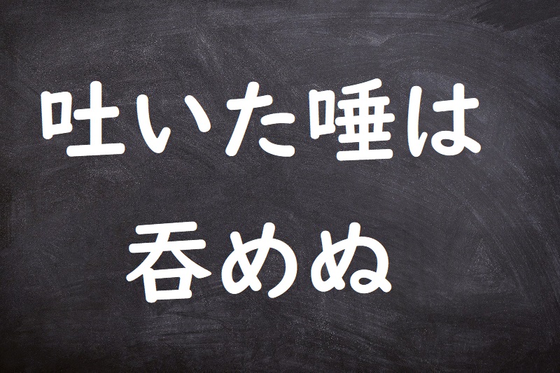 吐いた唾は吞めぬ（はいたつばはのめぬ）