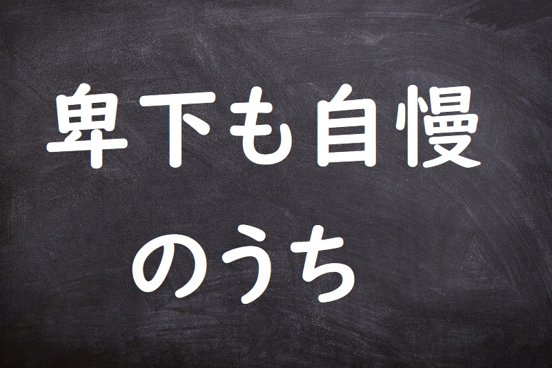 卑下も自慢のうち（ひげもじまんのうち）