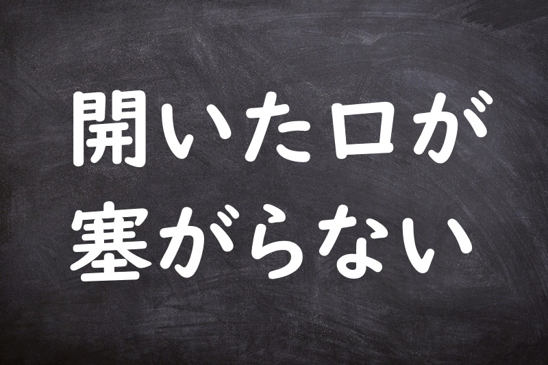 開いた口が塞がらない（あいたくちがふさがらない）