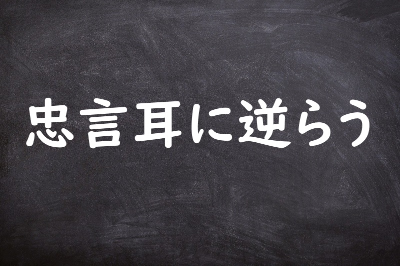 忠言耳に逆らう（ちゅうげんみみにさからう）