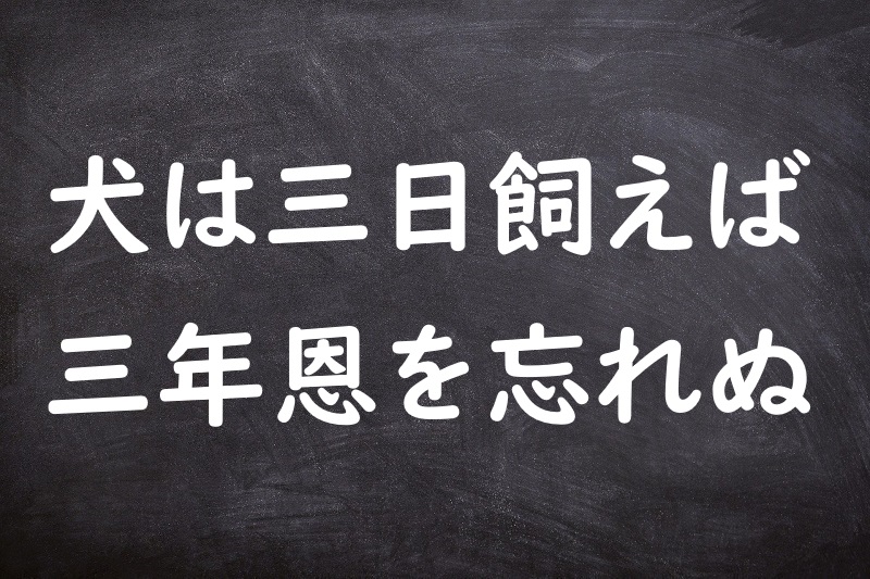 犬は三日飼えば三年恩を忘れぬ（いぬはみっかかえばさんねんおんをわすれぬ）