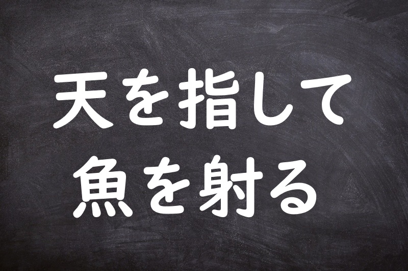 天を指して魚を射る（てんをさしてうおをいる）