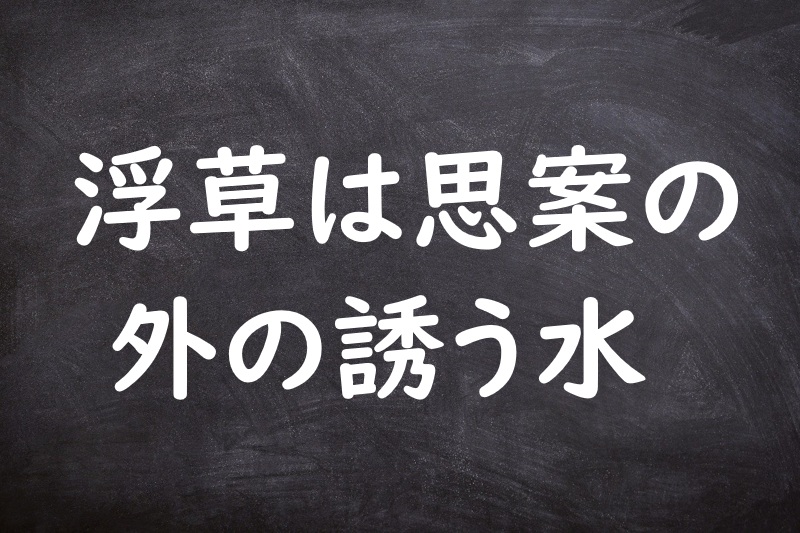 浮草は思案の外の誘う水（うきぐさはしあんのほかのさそうみず）